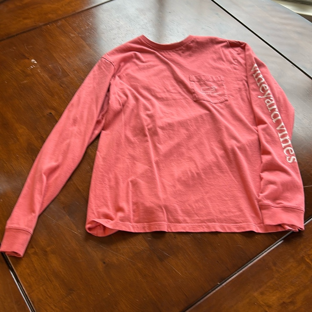 men’s VV size M light red long sleeve soft tshirt tshirt